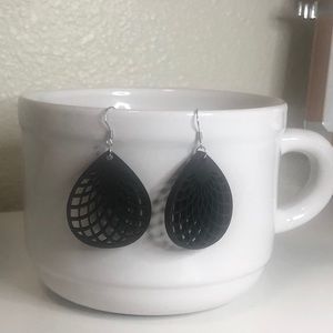 Black MDF laser cut earrings